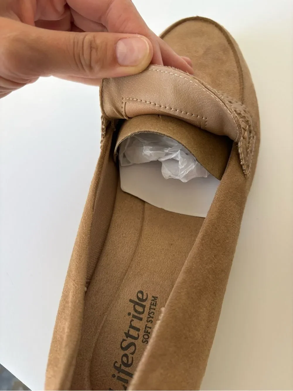 Life Stride Women's Tan Suede Penny Loafer